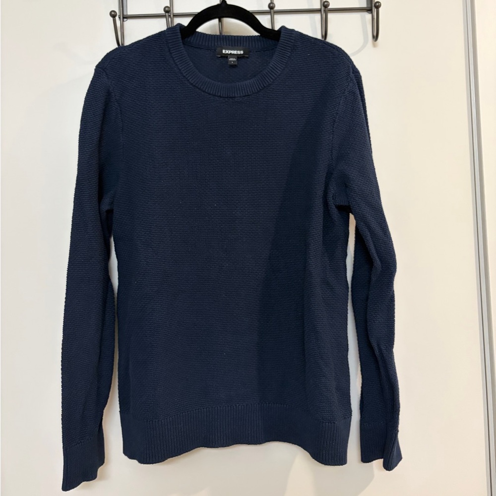 Express Men's Navy Crewneck Sweater